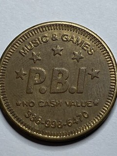 RARE P.B.I. PBI MUSIC & GAMES ARCADE TOKEN ADVANCE NORTH CAROLINA OBSOLETE #qx1