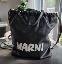 Marni Borsa Zaino Nero Crema Prezzo Nuovo 1250€ Pelle Finissima