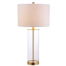JYL2005A Collins 29" Glass LED Table Lamp Modern Contemporary Glam Bedside De...