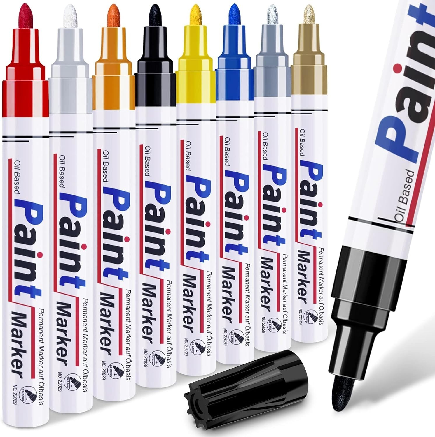 5/8 Colors Oil Based Paint Pens Permanent Marker for Metal, 
