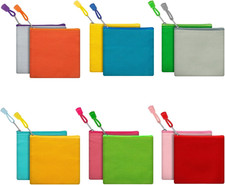 12 Pack DIY Craft Cotton Canvas Bag, Multi-Purpose Cosmetic Bag Makeup Pouches w