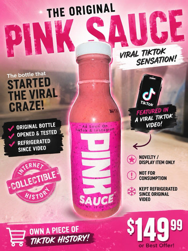 Dave's Gourmet Pink Sauce Novelty Display Bottle Internet Collectible
