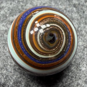 Handmade Marble Gold Lutz ( Corkscrew - Spiral ) 1 Inch +-  (S15)