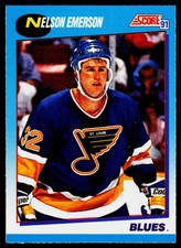 Nelson Emerson, 1991-92 Score Canadian Bilengual, #550, St. Louis Blues,