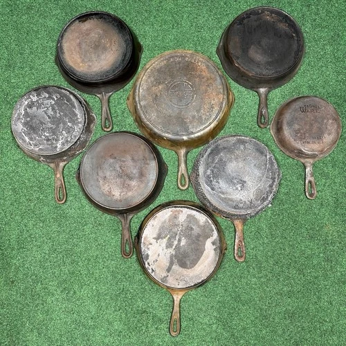 Griswold No. 11 Cast Iron Skillet Lg Block Logo 717 + Marion, Chicago H Foundry