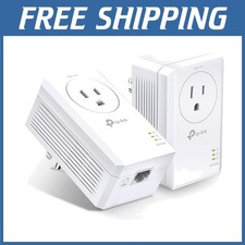 Passthrough Powerline Ethernet Adapters - Plug  Play