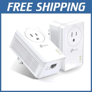 Passthrough Powerline Ethernet Adapters - Plug & Play-