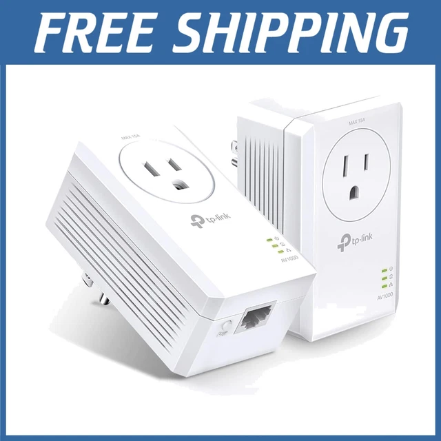 Passthrough Powerline Ethernet Adapters - Plug & Play-