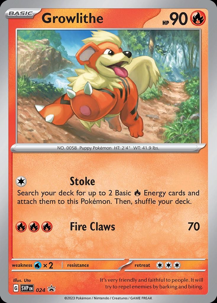 Pokemon Growlithe (24/296) Scarlet & Violet Black Star Promos LP HOLO