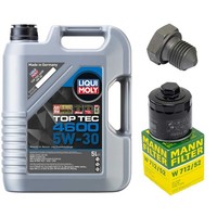 MotoröL Filter Set Liqui Moly 5W-30 5 Liter + Schraube FüR VW Lupo 1.0 50 PS