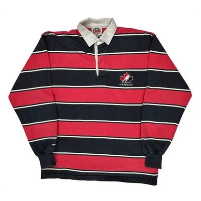 Canada Barbarian Striped Rugby Shirt - XL Red Cotton | eBay