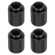 4pcs Knurled Thumb Nut, M6 12mm OD 16mm Height Aluminium Alloy Bright Black