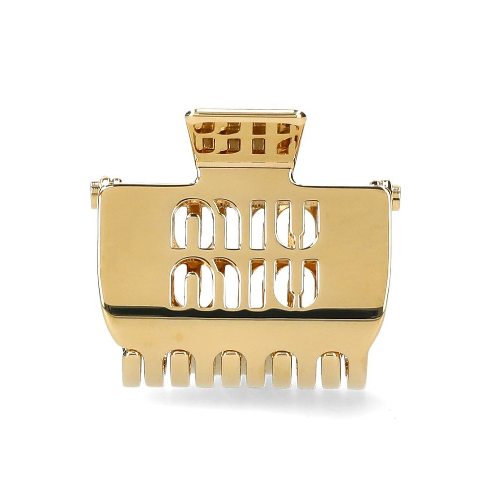 ヘアアクセサリー MiuMiu FW25 Gold l hair clip (5IF2182DTU F0056) Gold Metal Hair Clip | Miu Miu