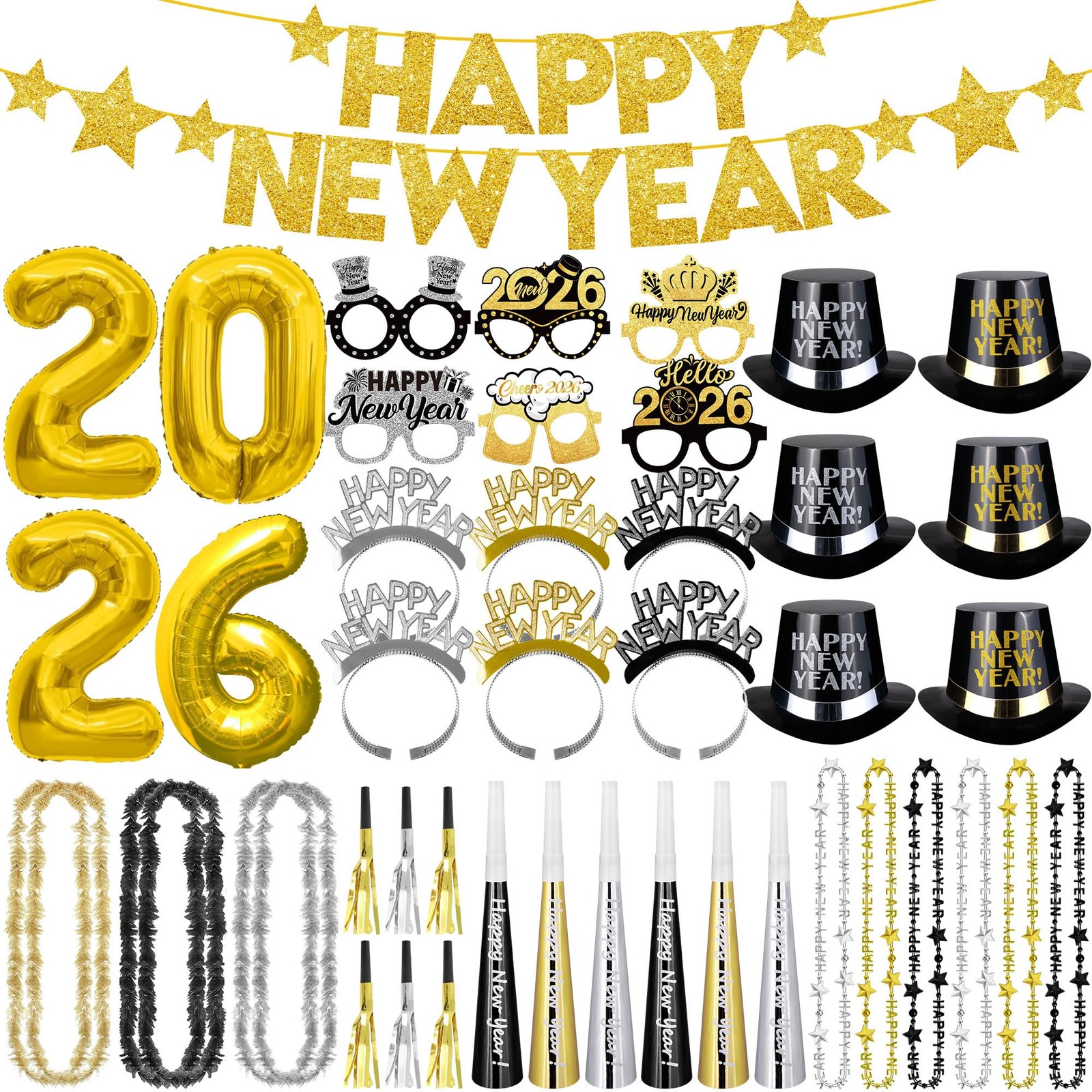 New Years Eve Party Supplies 2026, New Years Decorations, Party Favors Includ...