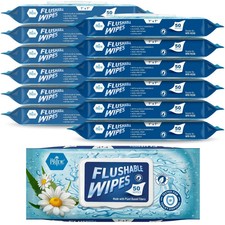 MED PRIDE XL Flushable Wipes Adults Unscented Aloe Chamomile Alcohol Free 300 Ct