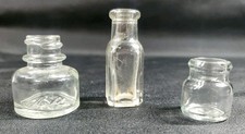 Apothecary Small Square Round Clear Jar w/Imperfections Rare Vtg Lot Mixed **