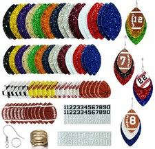 183 Pcs DIY Sport Faux Leather Earring Making Kits Jewelry Making Kits Custom...