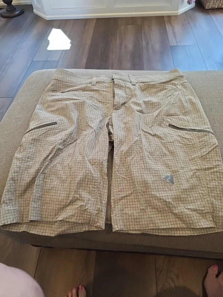 Eddie Bauer First Ascent Tan Nylon Stretch 12" Long Hiking Shorts Men's 35 New
