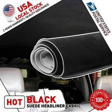 Black Suede Headliner Fabric Material 120"x60" Interior Roof Liner Upholstery
