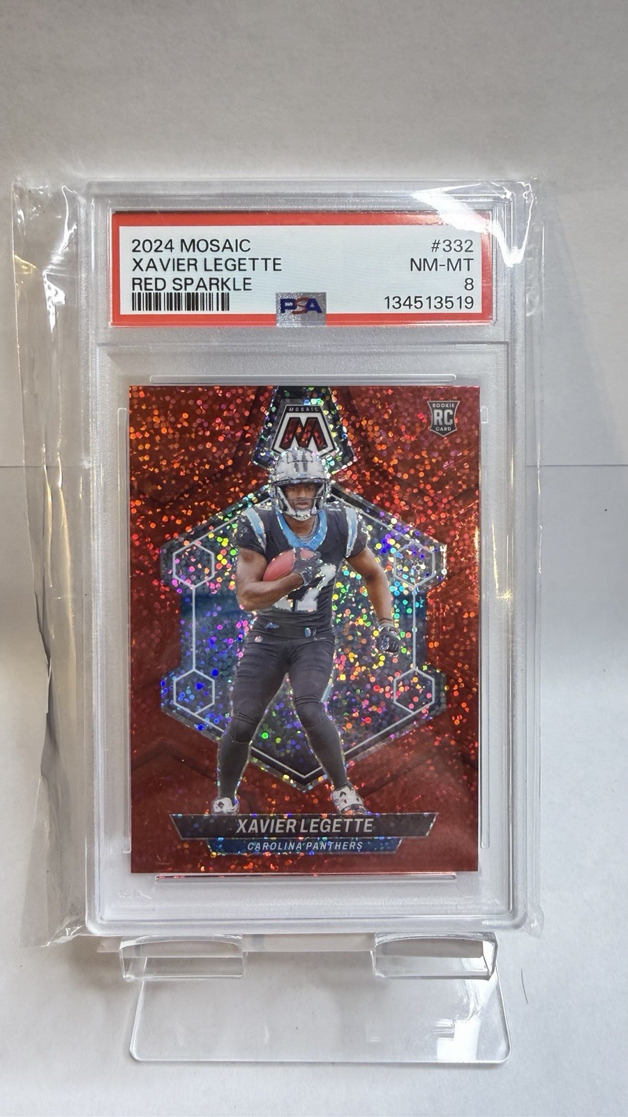 2024 Panini Mosaic - Rookies Xavier Legette #332 Red Sparkle Prizm (RC)
