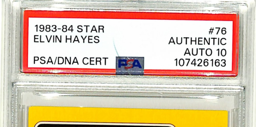 1983-84 Star ELVIN HAYES Signed Rockets Card #76 Auto Graded PSA/DNA 10 Slabbed - Picture 2 of 3