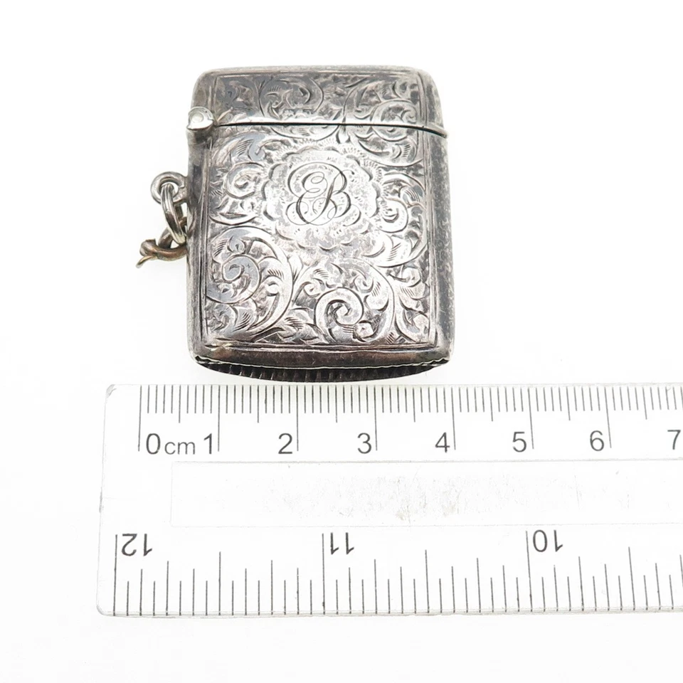 Constantine & Floyd 925 Esterlina Antigua 1912 Birmingham Caja Fuerte/Estuche Vesta Foto 4 de 4