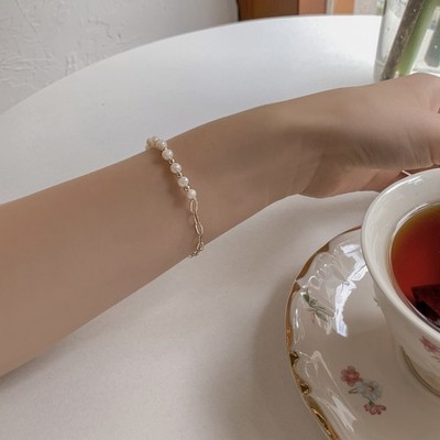Summer Pearl Stitching Bracelet Female Ins Tide Niche Design Sense New Light Lux