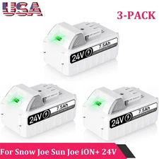 3 Pack 7.5Ah 24V Battery for Snow Joe + Sun Joe iON+ 24V 24VBAT-LTX 24VBAT-LTW