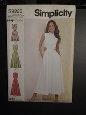 Simplicity Pattern S9920 Misses Dress with Neckline Length Variations 16-24
