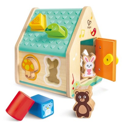 Hape: Critter House Shape Sorter - Wooden Shapes Toy, Animal Shaped Blocks, 2+