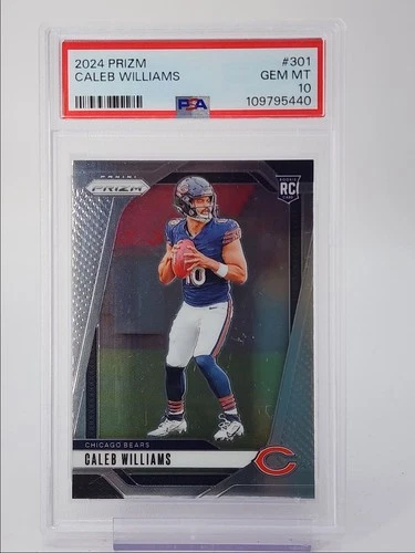 CALEB WILLIAMS 2024 PANINI PRIZM ROOKIE FOOTBALL BEARS D RC PSA 10 Q0004