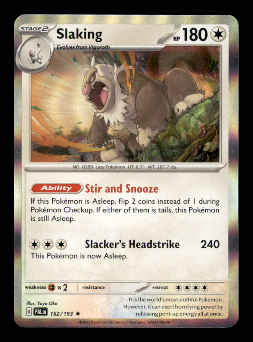 SLAKING 162/193 HOLO RARE PALDEA EVOLVED NM/M