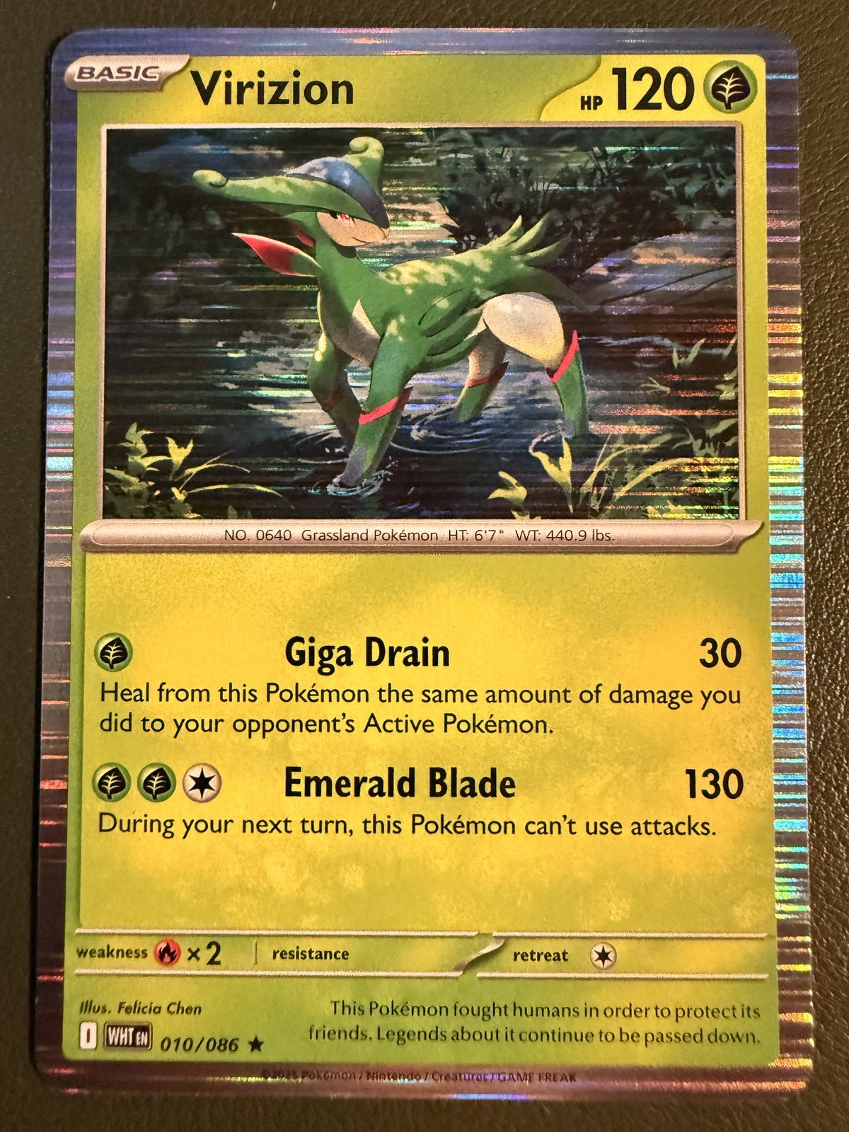 Pokemon TCG Virizion 10/86 White Flare SV10.5 Holo NM