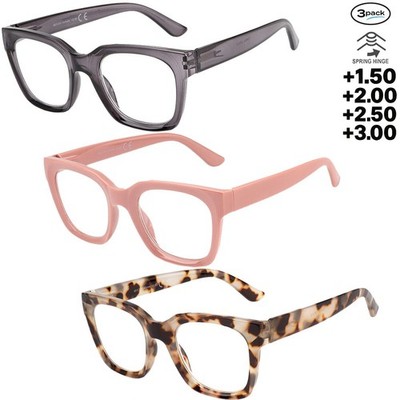 Reading Glasses Cat Eye Women Fashion 3 Pack Readers Style Trendy Eyeglasses New