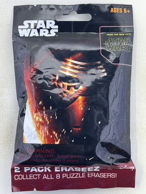 Disney Star Wars The Force Awakens Eraseez Unopened Pack - 2 Puzzle Erasers