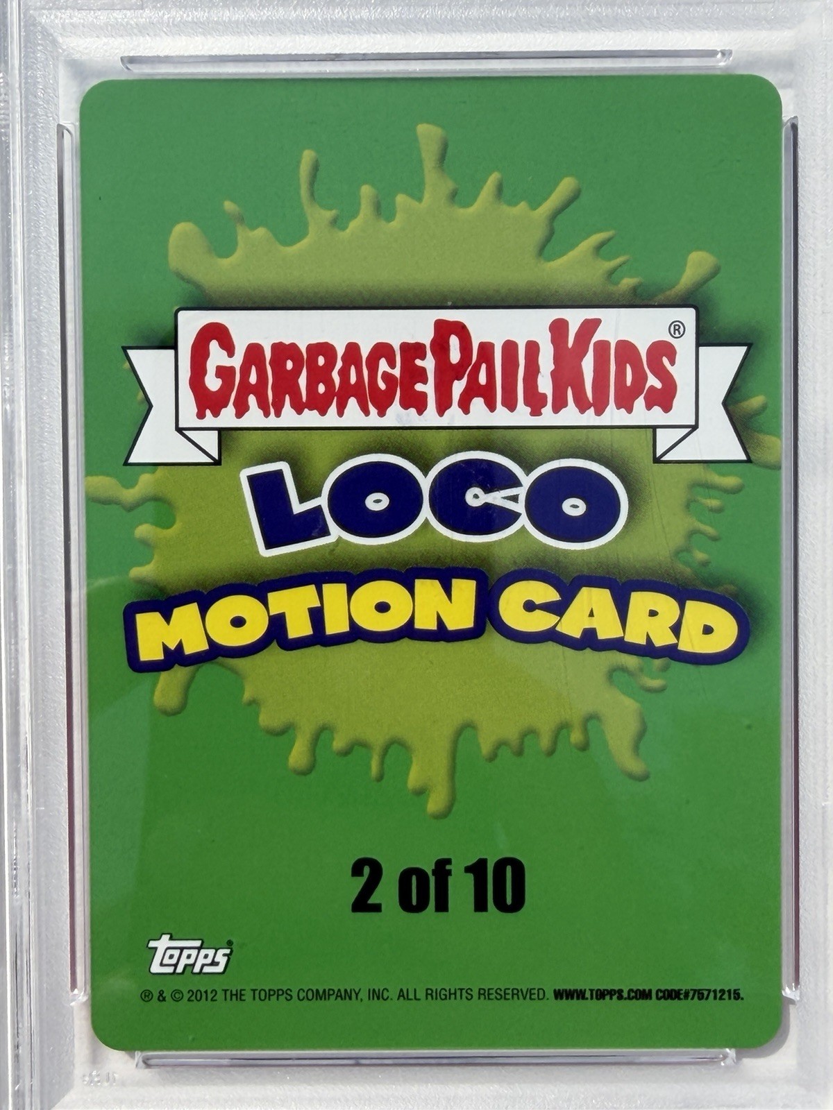 2012 Garbage Pail Kids GPK - Brand New Series 1 Loco Motion ADAM BOMB #2 PSA 10 view 7