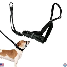 Sporn Medium Dog Head Halter for Dogs, Black Dog Stop Pulling Leash with Thick