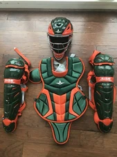 All Star Catchers Gear Set Green/Orange Miami Hurricanes Custom - New Never Worn