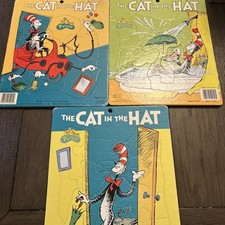 Dr. Seuss Cat in the Hat Puzzle Lot Random House 1980’s Lot Of 3