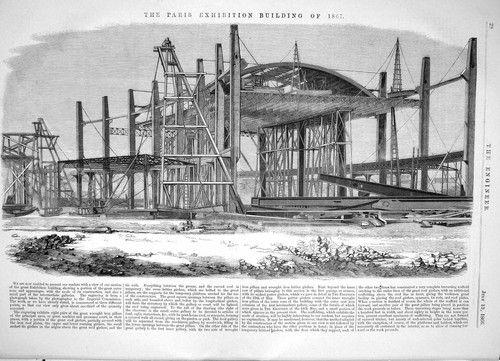 Old Print Engineering 1866 Paris Exhibition Building Architecture France 19th