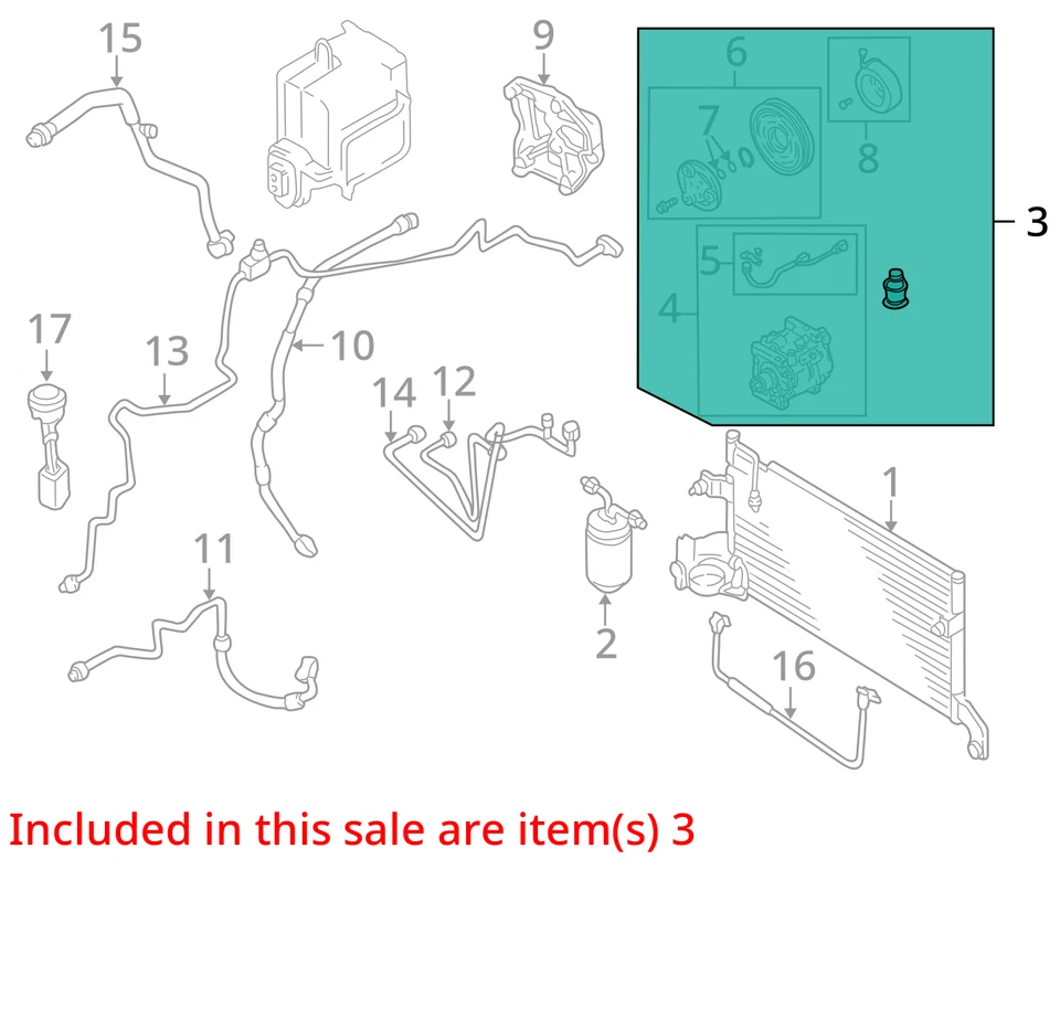 Compresor de CA 6 cilindros 2500 compatible con 99-02 MAZDA MILLENIA 9765669 Foto 4 de 4