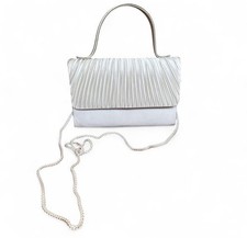Vintage Sasha New York White Champagne Satin Evening Bag / Clutch