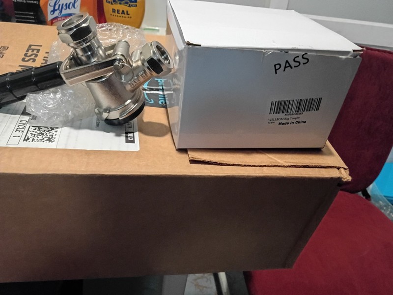 This is a keg coupler Brushed Nickel