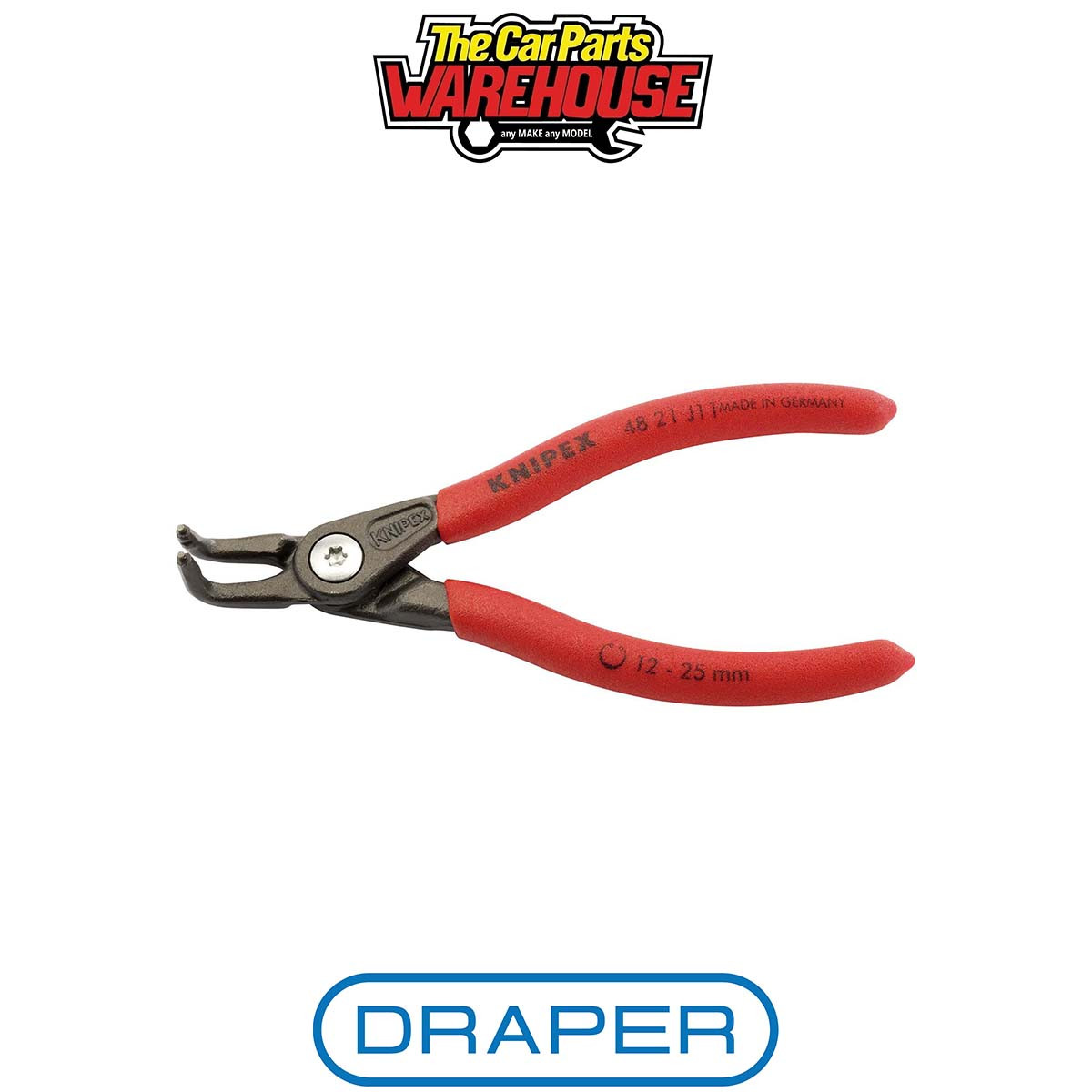 Knipex 48 21 J11 90° Internal Straight Tip Circlip Pliers, 12 - 25Mm Capacity, 130Mm - Image 2