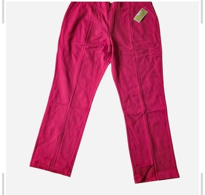 Michael Kors Women s Pull-On Pants Pink Solid Logo Accent Plus Size 2X