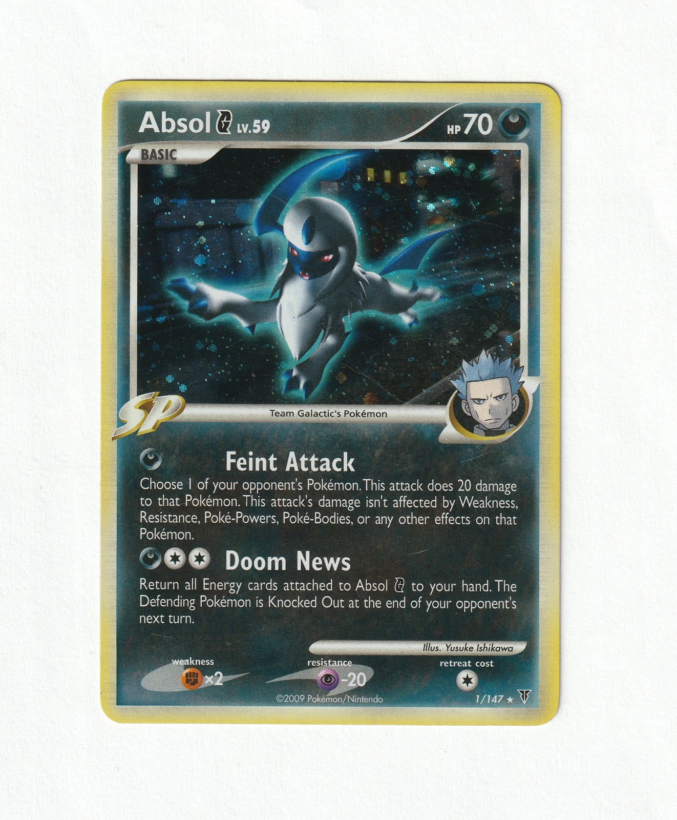 ABSOL G Lv. 59 Supreme Victors POKEMON Holo 2009 SP 1/147