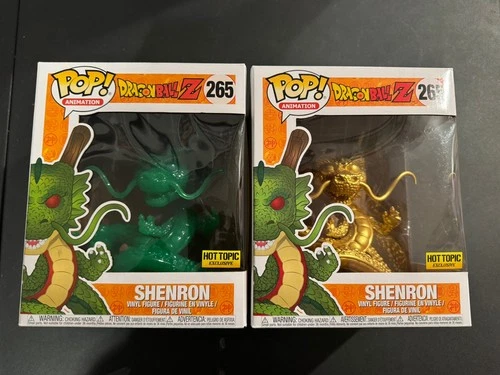 Funko Pop Dragon Ball Z Gold Shenron #265, Hot Topic Exclusive 6" Figure 2pack