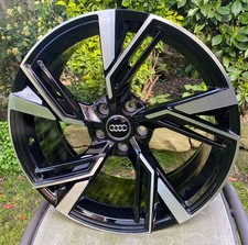 18" SEAT LEON 2006-2026 GLOSS BLACK/POLISHED RS6E DESIGN 8J ALLOYS / SET OF 4