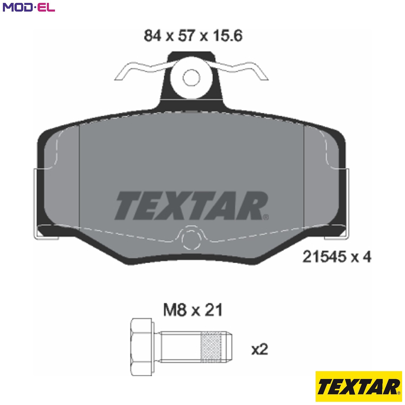 Rear Brake Pads Set Of 4 With Brake Caliper Screws 2154501 For Nissan Textar - Image 8
