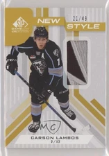 2021 Upper Deck SP Game Used CHL Edition New Style Gold /49 Carson Lambos Patch